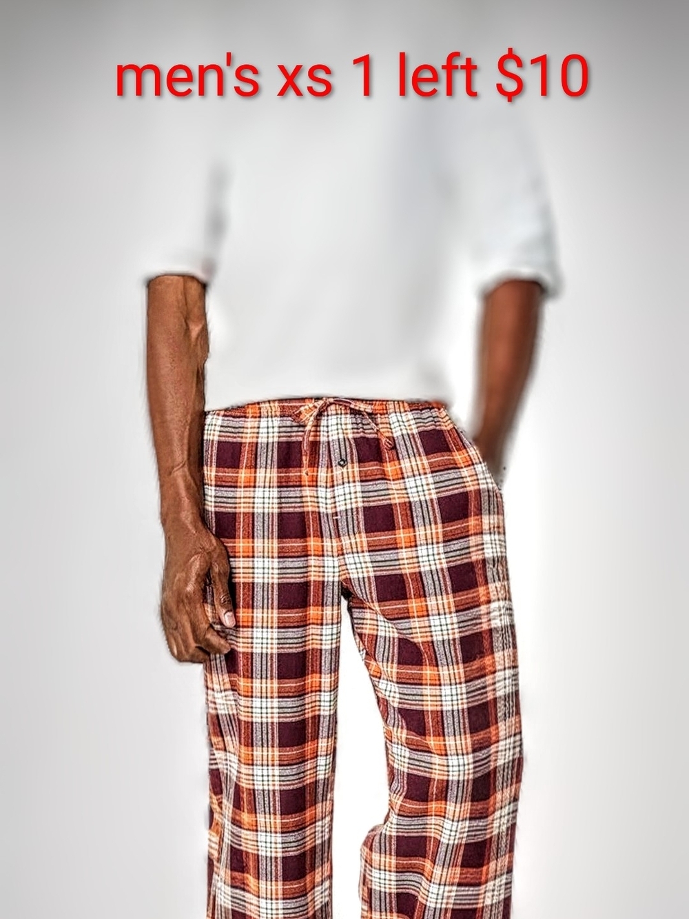 Amazon Essentials Men's Plaid Lounge Pants - Brown & Orange